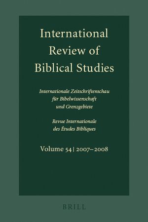 International Review of Biblical Studies, Volume 54 (2007-2008) image number 0