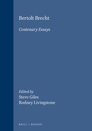 Bertolt Brecht: Centenary Essays image number 0