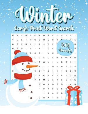 Winter Word Search, 1000 Words, Word Find Puzzle Book: Winter Activity Book for Adults, Large Print image number 0