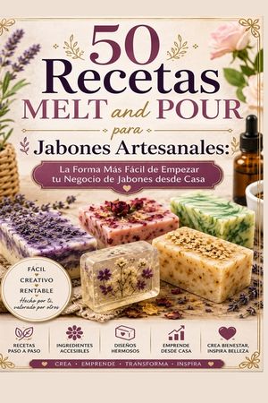 50 Recetas MELT and POUR para Jabones Artesanales: La Forma M&aacute;s F&aacute;cil de Empezar tu Negocio de Jabones desde Casa Paso a Paso para Principiantes image number 0