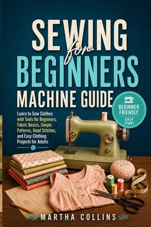 Sewing for Beginners Machine Guide: Learn to Sew Clothes with Tools for Beginners, Fabric Basics, Simple Patterns, Hand Stitches, and Easy Clothing Pr image number 0