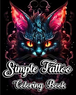 Simple Tattoo Coloring Book: Beautiful Coloring Pages with Modern Tattoo Design for Stress Relief Relaxation image number 0