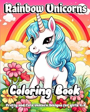 Rainbow Unicorns Coloring Book: Pretty and Cute Unicorn Designs for girls 4-8 image number 0