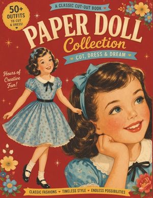 Paper Doll Collection: 50+ Vintage Outfits to Cut, Dress & Play: A Classic Cut-Out Book for Girls - Creative Dress-Up Fun with Timeless Fashion image number 0