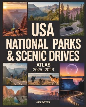 USA National Parks & Scenic Drives Atlas 2025-2026: Discover America's Best Landscapes with Regional Maps, Hiking Routes, Road Trip Itineraries, Wildl image number 0