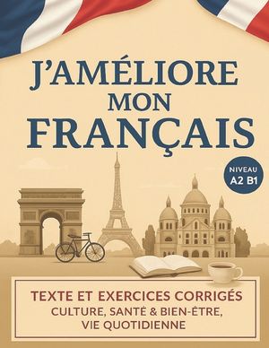 J'am&eacute;liore mon fran&ccedil;ais ! - FLE A2-B1: Textes et exercices corrig&eacute;s: Culture, sant&eacute; & bien-&ecirc;tre, vie pratique (version N&B) image number 0