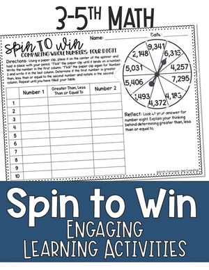 Math Games for Third, Fourth Grade, and Fifth Grade: Fun Math Practice & Activities for Kids Ages 9-12: Spin to Win image number 0