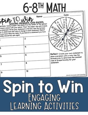 Math Games for Sixth, Seventh Grade, and Eighth Grade: Fun Math Practice & Activities for Kids Ages 12-15: Spin to Win - Engaging Learning Activities image number 0
