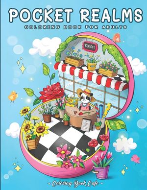 Pocket Realms: A Coloring Book for Adults Featuring Mini Worlds with Cute Characters and Tiny Items for Stress Relief and Relaxation image number 0