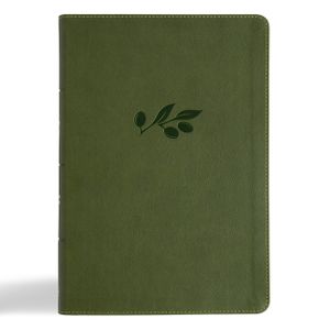 CSB Giant Print Single-Column Bible, Olive Leathertouch image number 0
