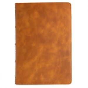CSB Giant Print Bible, Holman Handcrafted Edition, Marbled Chestnut Premium Calfskin image number 0