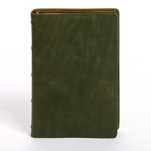 KJV Giant Print Bible, Holman Handcrafted Edition, Marbled Olive Premium Calfskin image number 0