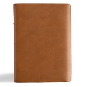 CSB He Reads Truth Bible, Holman Handcrafted Collection, Saddle Brown Premium Calfskin image number 0
