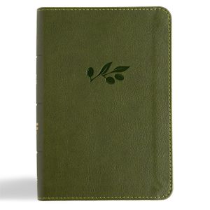 CSB Large Print Compact Reference Bible, Digital Study Edition, Olive Leathertouch image number 0