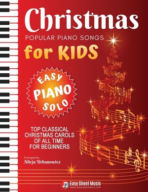 Christmas - Popular Piano Songs for Kids: TOP Classical Carols of All Time for beginners, children, seniors, adults. Very easy music sheet notes. Lyri image number 0