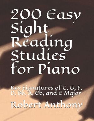 200 Easy Sight Reading Studies for Piano: Key Signatures of C, G, F, D, Bb, A, Eb, and E Major image number 0