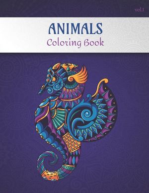 Animals Coloring Book Volume 1: Adult coloring book for stress relief -Collection of 50 animal patterns from easy to hard level - 100 pages, 8.5'' X 1 image number 0