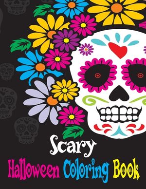 Scary Halloween Coloring Book: 40 Zombie and Skull Face Paint Pattern Scary Happy Halloween Pumpkin Stress Relief Design Notebook for Adult Kid Activ image number 0