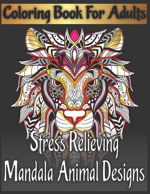 Coloring book for adults stress relieving mandala animal designs image number 0