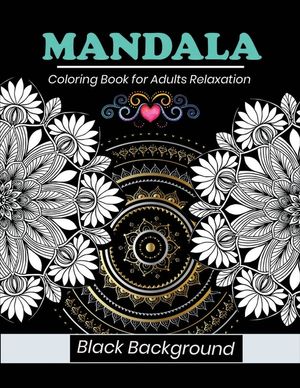 Mandala coloring book for adults relaxation Black Background: 50 coloring page black background image number 0
