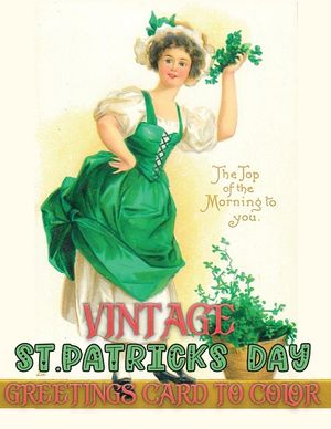 Jumbo St.Patricks Day activity book for kids: A Vintage Grayscale coloring book Featuring 30+ Retro & old time St. Patrick's Day Greetings Designs to image number 0