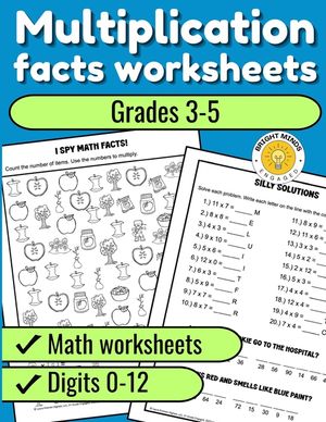 Multiplication Facts Worksheets: Grades 3-5 Digits 0-12 Math Worksheets image number 0
