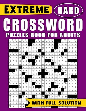 Extreme Hard Crossword Puzzles Book For Adults: Large Print Crossword Puzzles book, Large Font Puzzle For Adults and Teens Anti eye strain image number 0