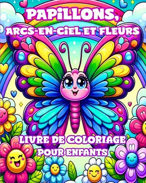 Livre de coloriage Papillons, Arcs-en-ciel et Fleurs pour Enfants: Des dessins simples et mignons pour les filles de 4 &agrave; 8 ans. image number 0