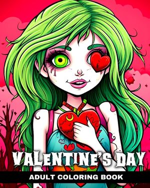 Valentine's Day Adult Coloring Book: Horror Valentine Coloring Pages for Adults image number 0