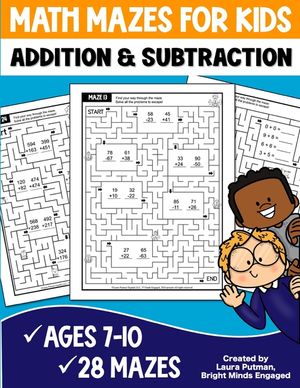 Math Mazes for Kids Addition and Subtraction Activity Book image number 0