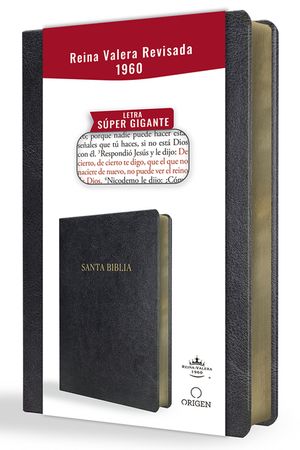 Biblia Reina Valera Revisada 1960 Letra S&uacute;per Gigante, S&iacute;mil Piel Negro / Spanish Bible Rvr 1960 Super Giant Print, Black Leathersoft image number 0