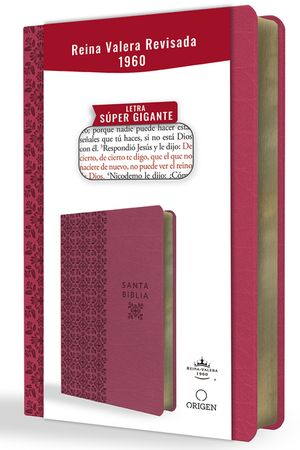 Biblia Reina Valera Revisada 1960 Letra S&uacute;per Gigante, S&iacute;mil Piel Fucsia Rosada / Spanish Bible Rvr 1960 Super Giant Print, Fuchsia Pink Leathersoft image number 0
