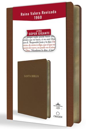 Biblia Reina Valera Revisada 1960 Letra S&uacute;per Gigante, S&iacute;mil Piel Marr&oacute;n / Spanish Bible Rvr 1960 Super Giant Print, Brown Leathersoft image number 0