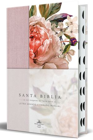 Biblia Reina Valera 1960 Letra Grande. Tapa Dura, Tela Rosada Con Flores, Tama&ntilde;o Manual Con &Iacute;ndice image number 0