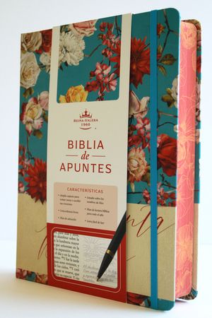 Biblia de Apuntes Rvr 1960 Tapa Dura, Azul Celeste Con Flores / Spanish Journalling Bible Rvr 1960 Hardcover Light Blue with Flowers image number 0
