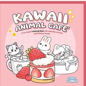 Kawaii Animal Cafe' Coloring Book: A cute coloring book with adorable animals and delicious snacks image number 0