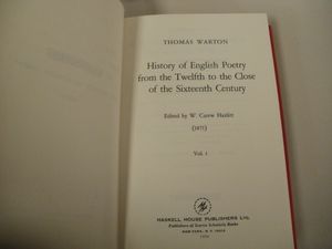 History of English Poetry from the Twelfth to the Close of the Sixteenth Century (4 Volumes) image number 1