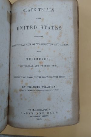 State Trials of the United States During the Administrations of Washington and Adams image number 1