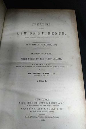 A Treatise on the Law of Evidence Fourth American from the Seventh London Edition image number 0