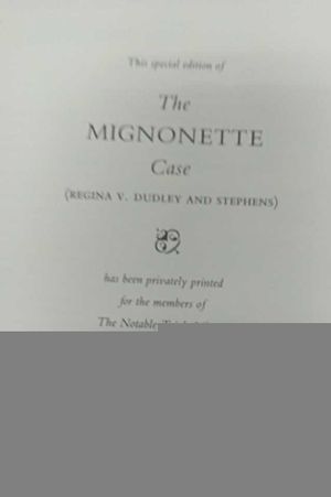 THE MIGNONETTE CASE, DUDLEY, REGINA V. & STEPHENS, NOTABLE TRIALS LIBRARY (Leather) image number 1