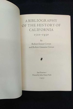 A Bibliography of the History of California 1510-1930 2 volumes in 1 image number 2
