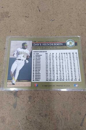 Autographed Dave Henderson Baseball Card image number 1