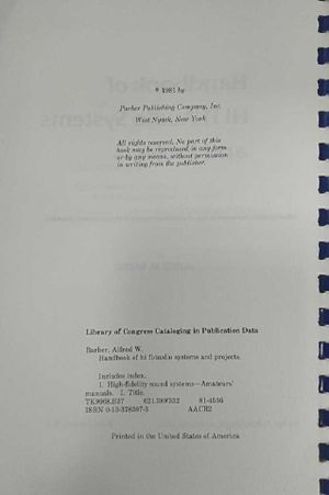 Handbook of Hi Fi/Audio Systems and Projects image number 1