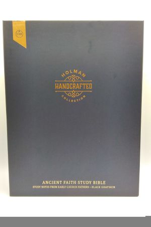 CSB Ancient Faith Study Bible, Holman Handcrafted Collection, Premium Black Goatskin: Black Letter, Church Fathers, Study Notes and Commentary, Ribbon image number 2