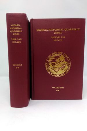 Georgia Historical Quarterly Index Volumes I-LX (Two Volume Set) image number 0