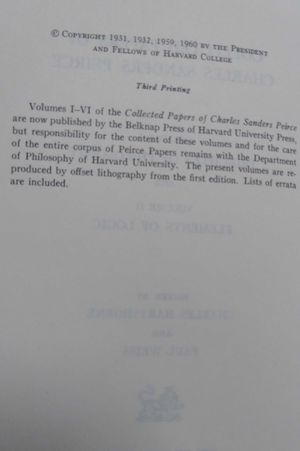 Collected Papers of Charles Sanders Peirce image number 2