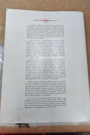 Leavenworth Papers Number 17 the Petsamo-Kirkenes Operations: Soviet Breakthrough and Pusuit in the Arctic, October 1944 image number 2