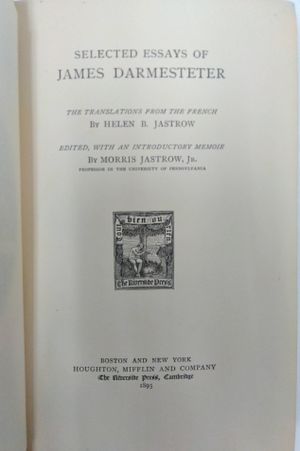 Selected Essays of James Darmesteter image number 2