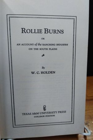Rollie Burns, Or, an Account of the Ranching Industry on the South Plains image number 2