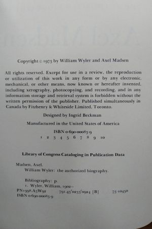 William Wyler: The authorized biography image number 2